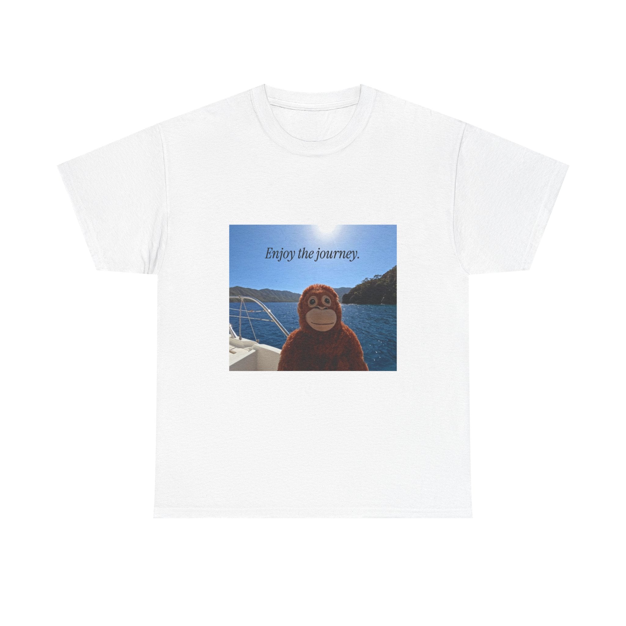 Monkey on Boat Enjoy the Journey Tee | nautical travel graphic t-shirt
